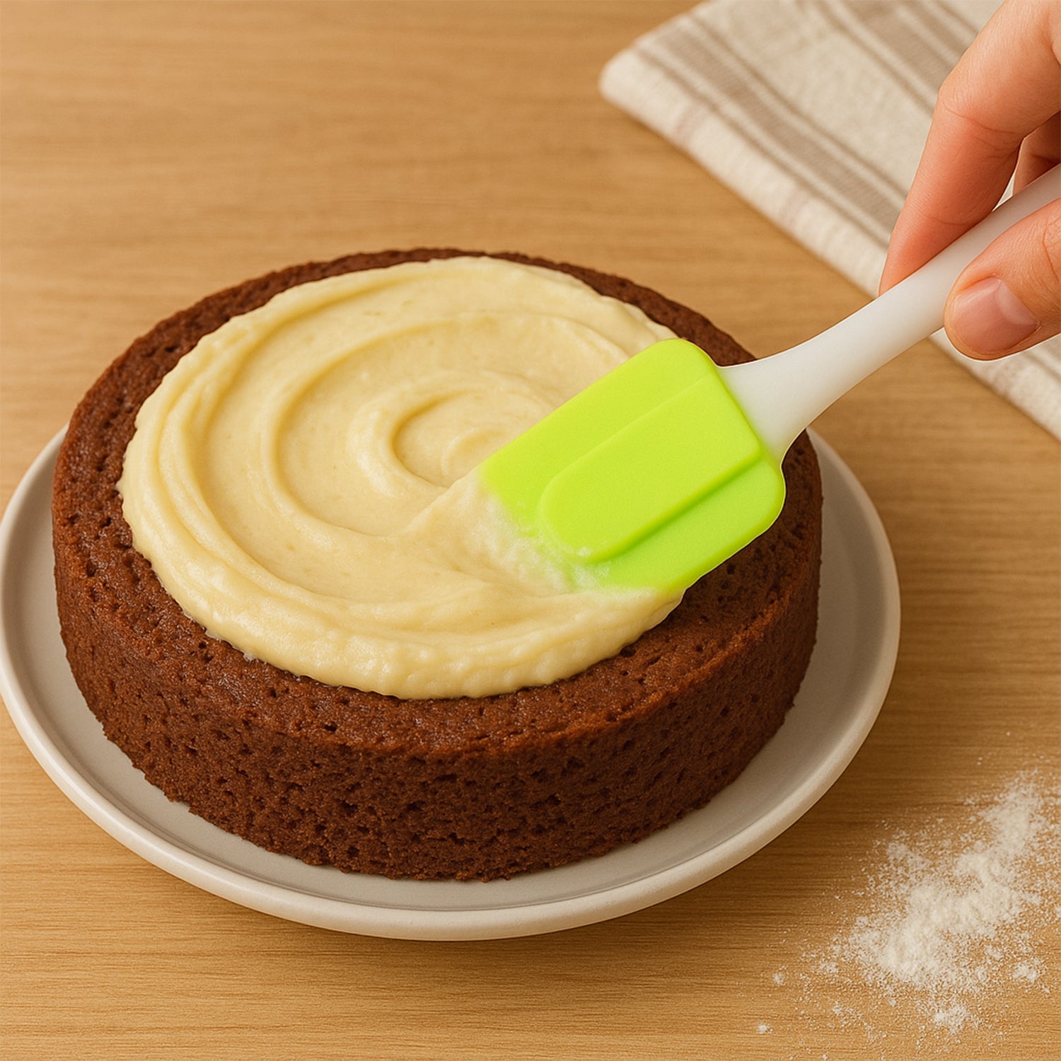 Silicone Cooking Spatula for Baking (1 Pc / 18 Cm / Mix Color) Silicone Cooking Spatula for Baking (1 Pc / 18 Cm / Mix Color)